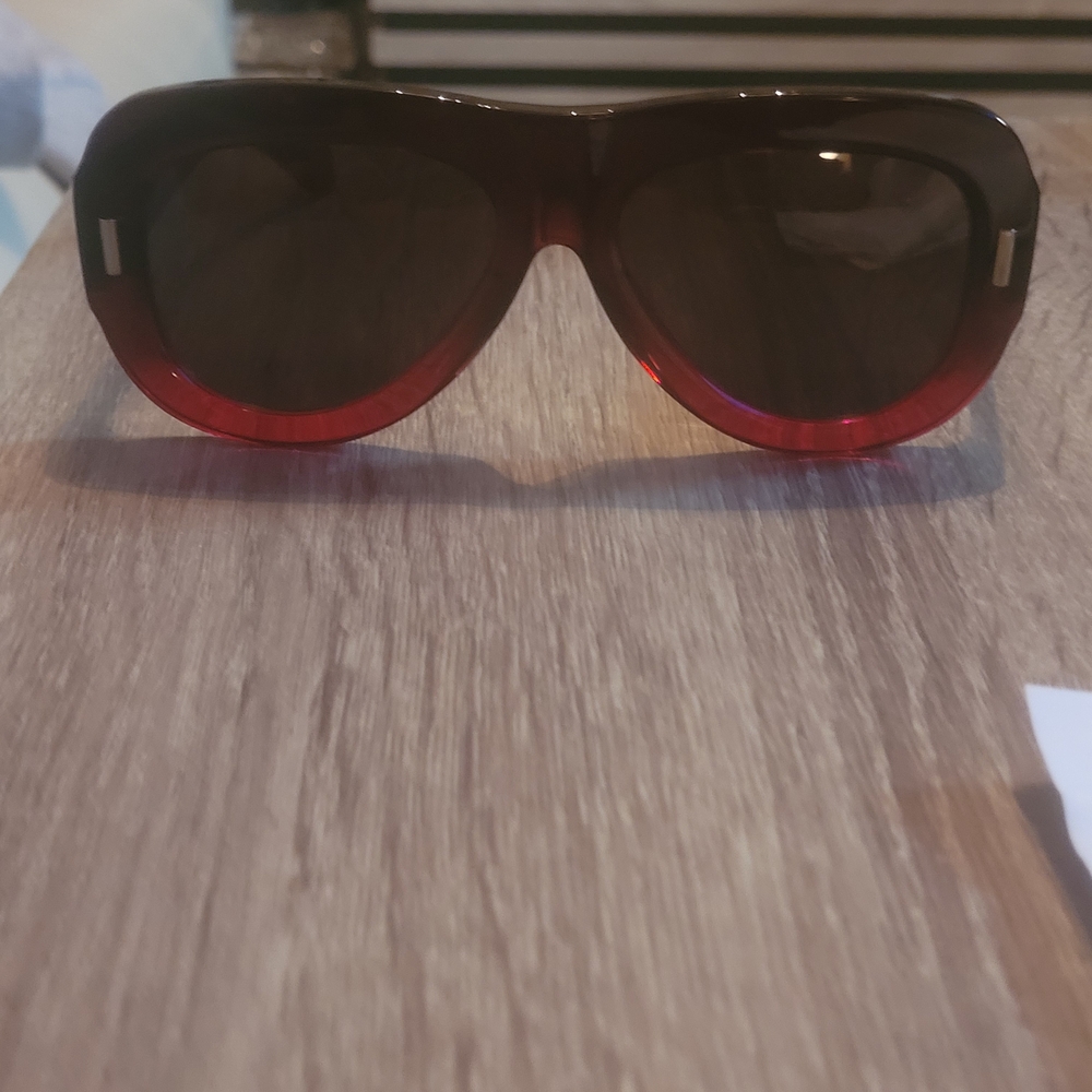 Salvatore Ferragamo Red and Black Sunglasses